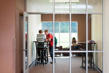 students in study area