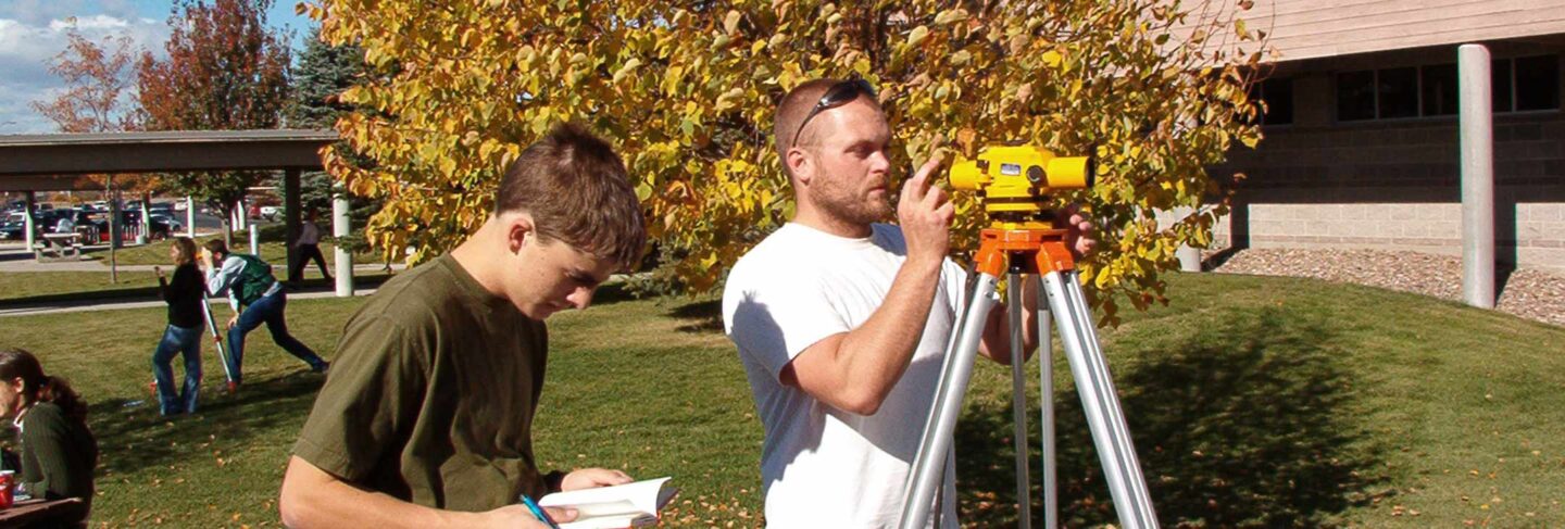 surveying students on campus