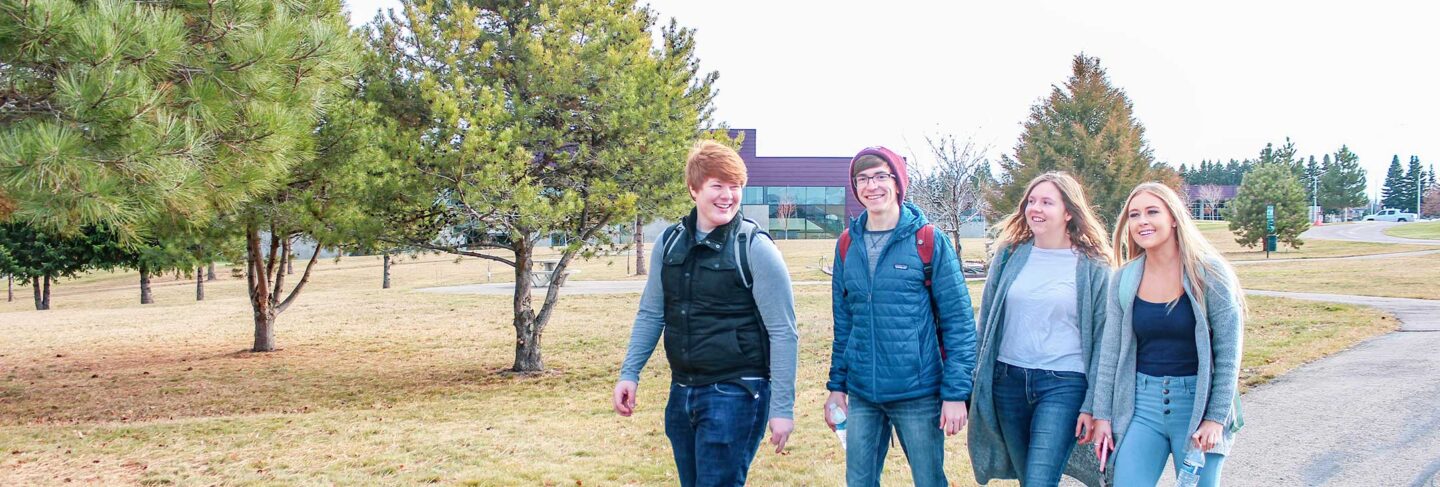 a group of students walking