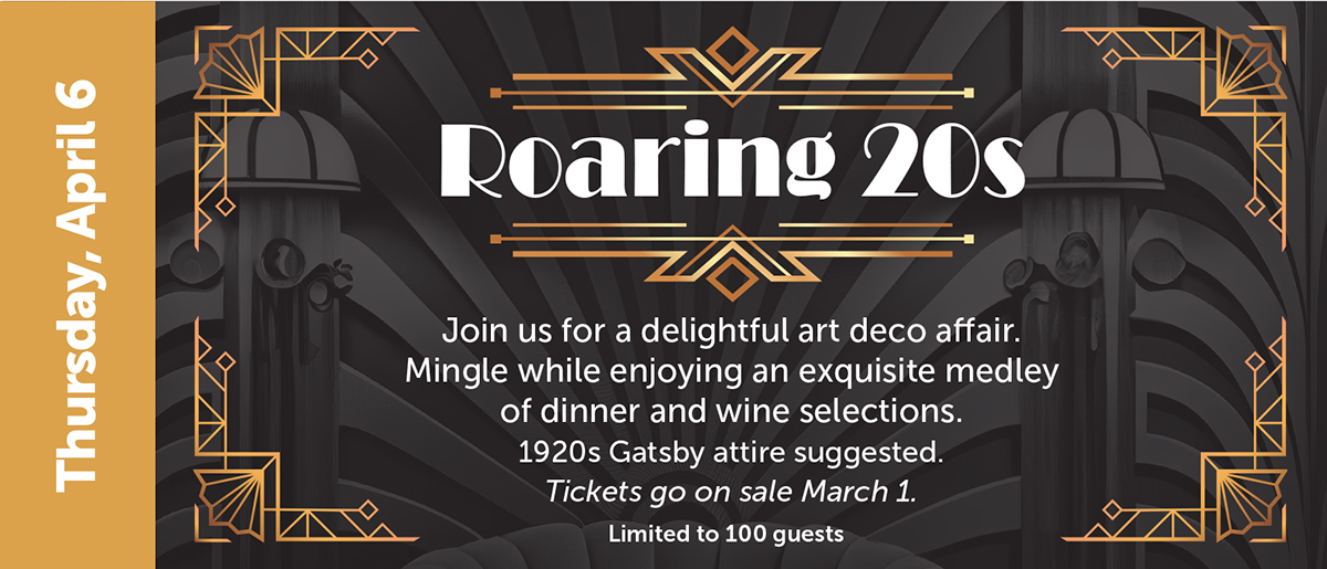 Festival of Flavors Roaring 20s event on Thursday, April 6 for student scholarships.