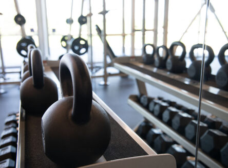 weights in the campus fitness center