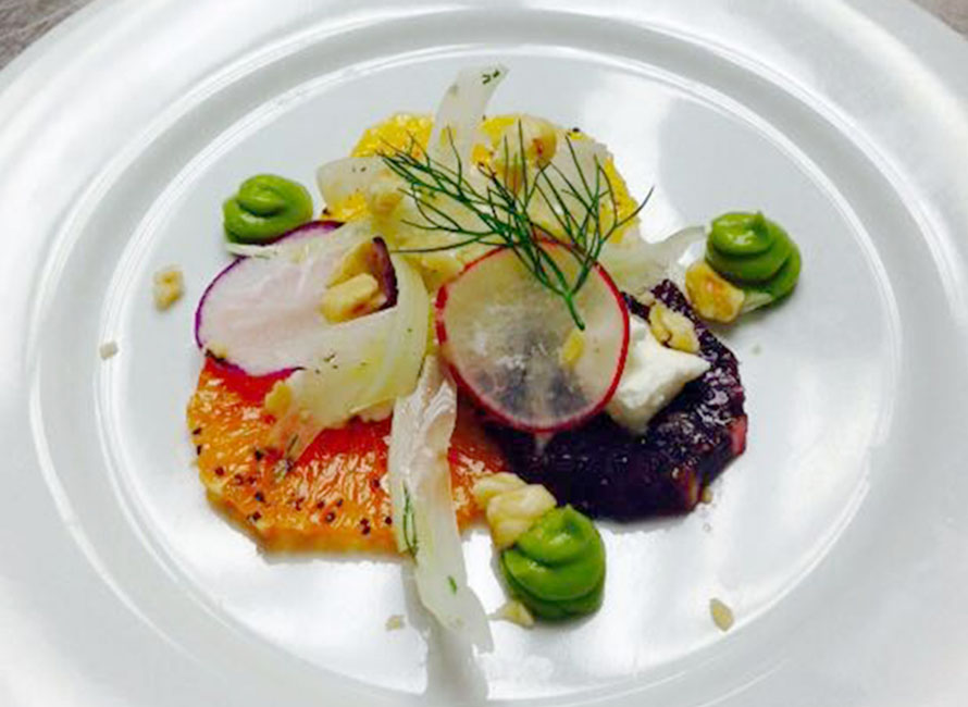 a plate of citrus salad